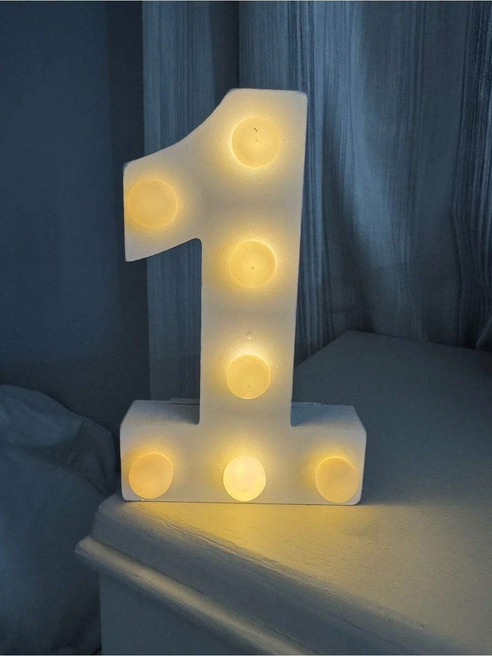 LED Number 1 Marquee Light - White